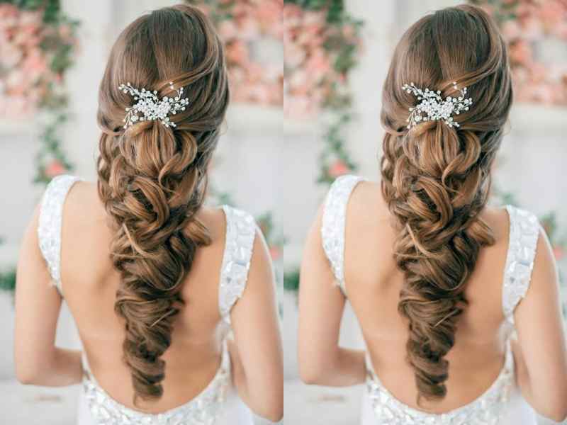 Những mẫu tóc giả búi hoa dành cho cô dâu trong ngày cưới